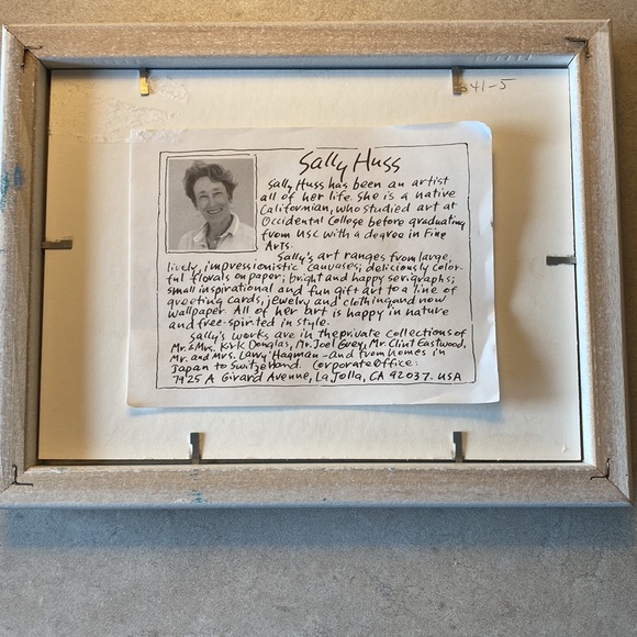 Sally Huss Vintage Framed Art 1990 Exc Cond - Picture 2 of 5